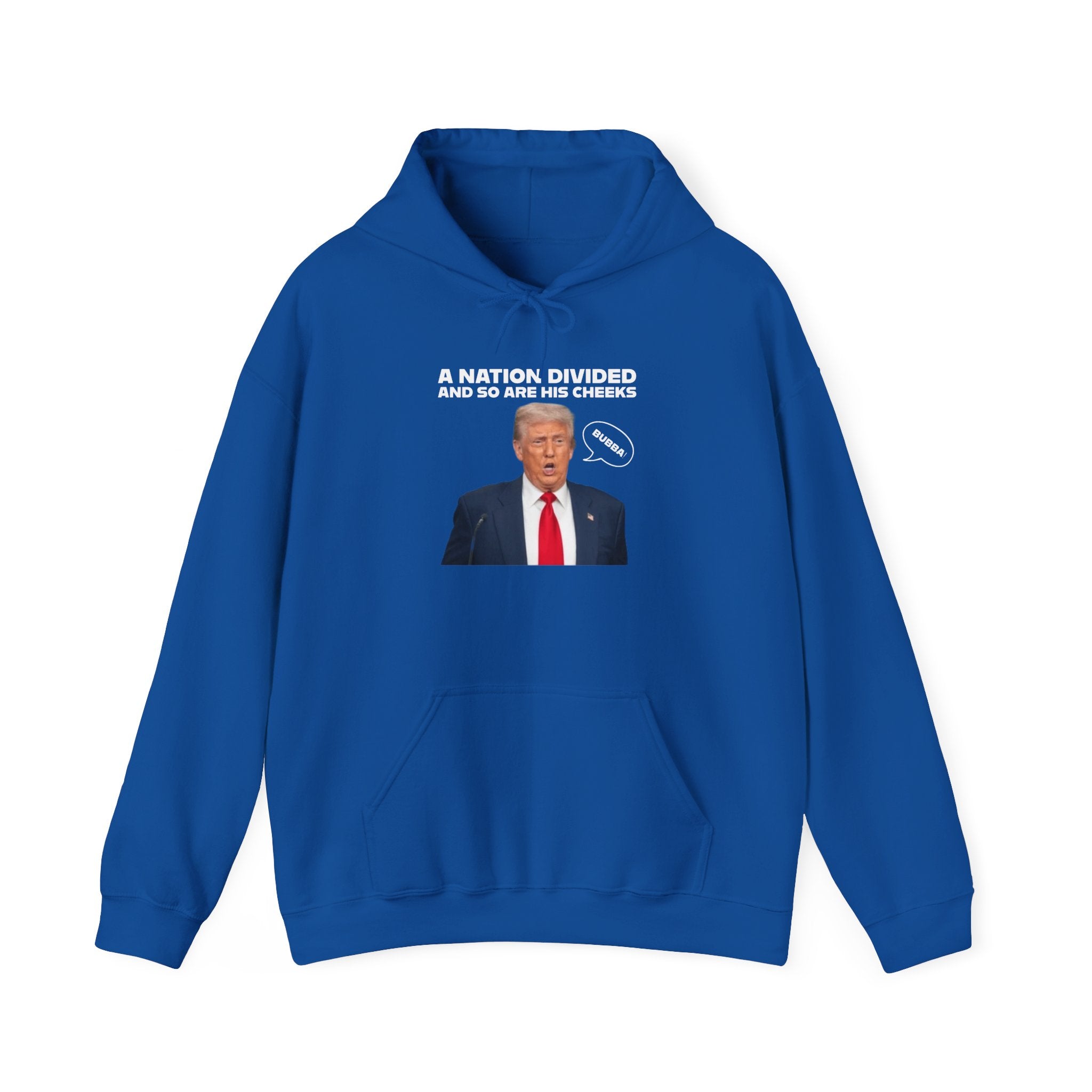 "A National Divided And So Are His Cheeks" Graphic - Unisex Heavy Blend™ Hooded Sweatshirt