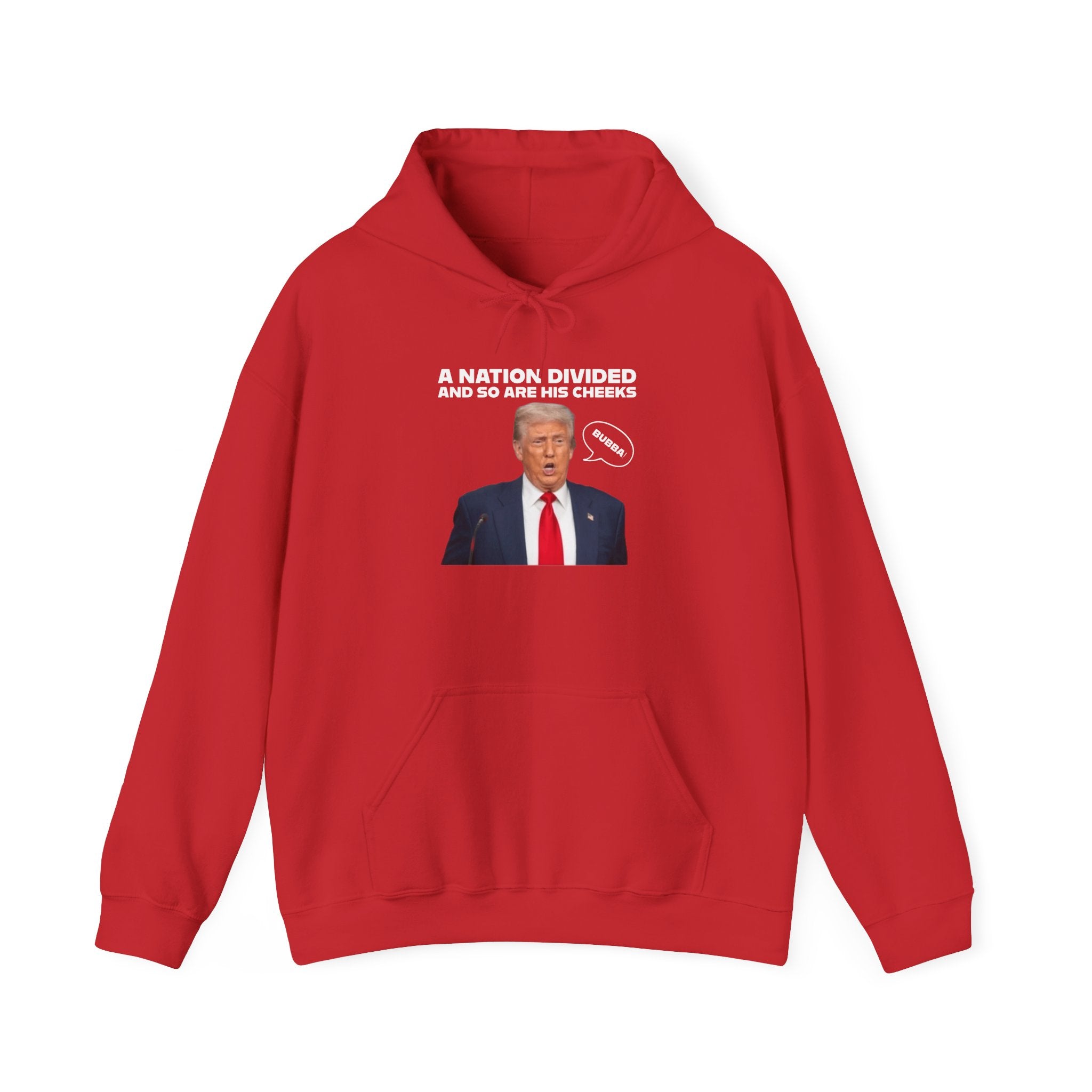"A National Divided And So Are His Cheeks" Graphic - Unisex Heavy Blend™ Hooded Sweatshirt
