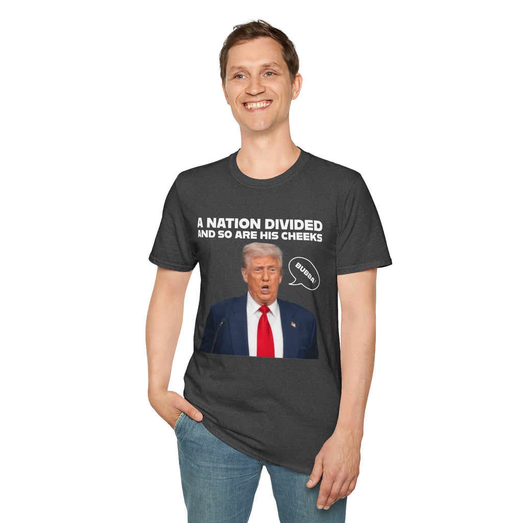 "A National Divided And So Are His Cheeks" Graphic - Unisex Softstyle T-Shirt